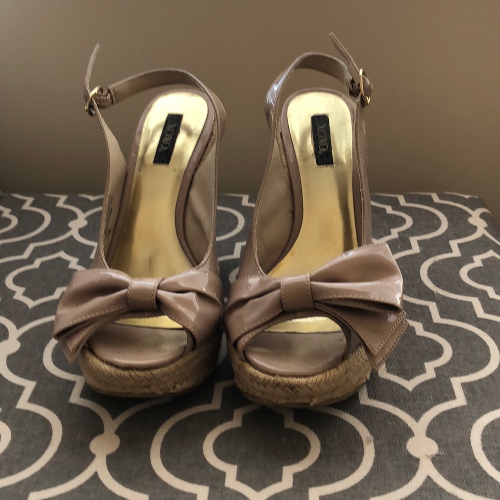 XOXO Bow Wedge Sandal